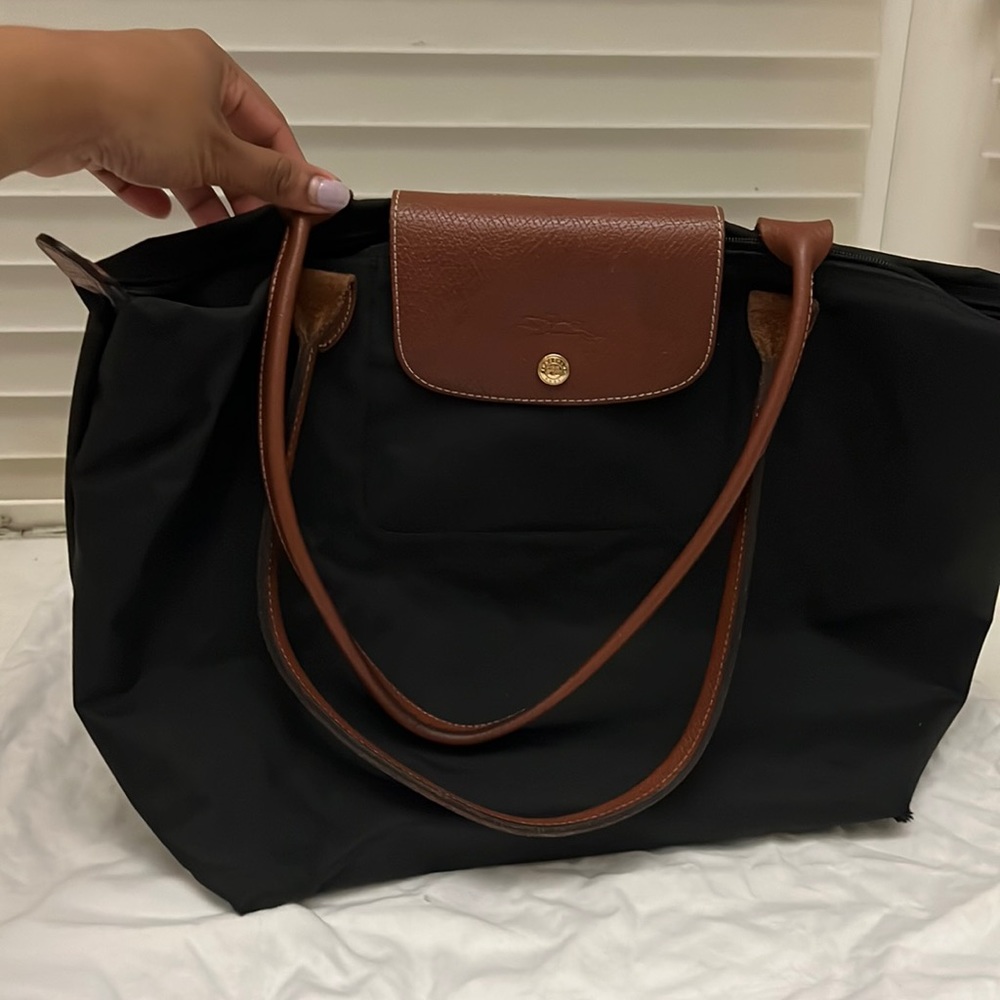 Authentic Longchamp Black Large Le Pliage Tote Bag